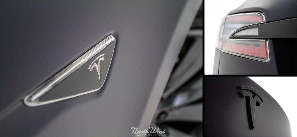 Tesla Model S Stealth Wrapped Emblems