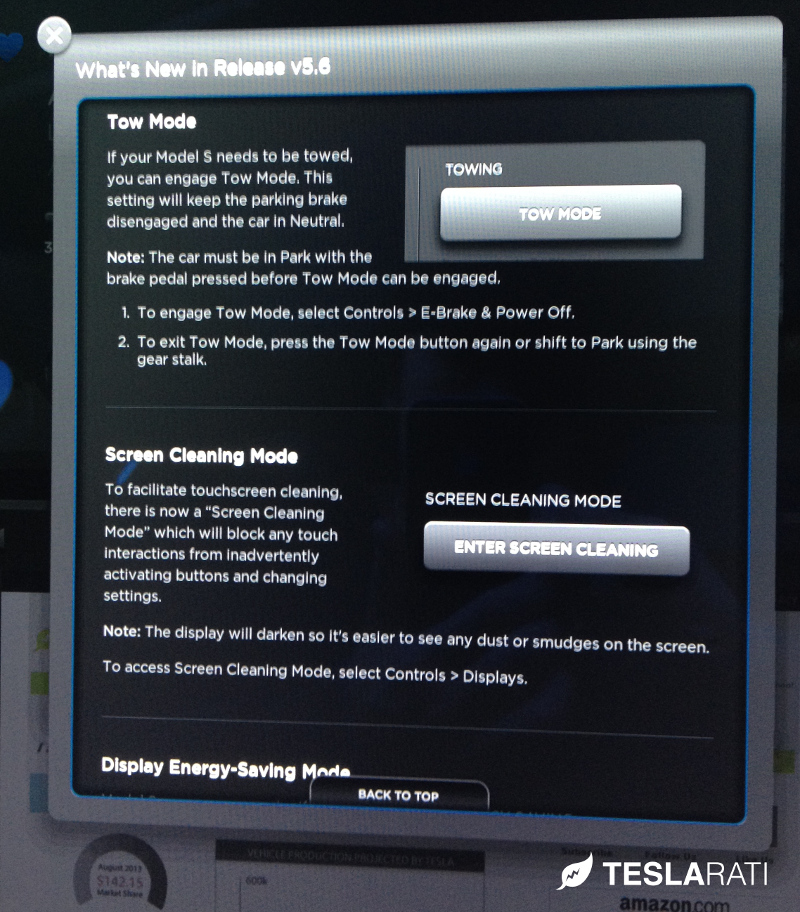 Tesla Model S Firmware 5.6 Clean Screen Mode