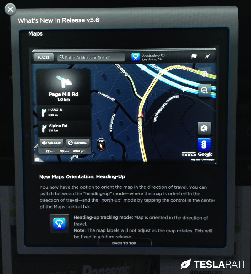 Tesla Model S Firmware 5.6 New Maps