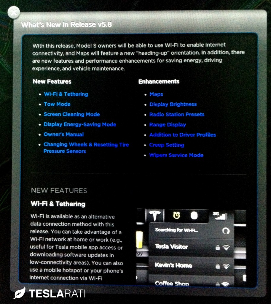Telsa Model S Firmware 5.8 What's New