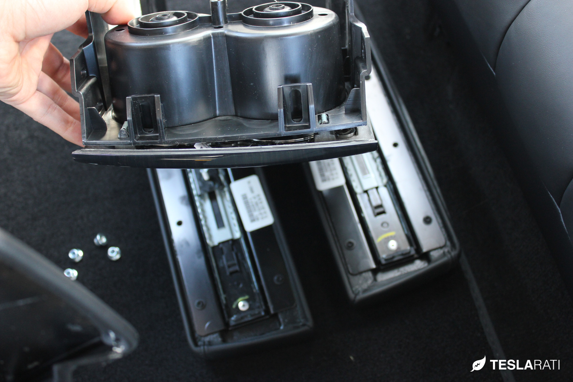 PARZ Premium Tesla Model S Rear Seat Cup Holders Install