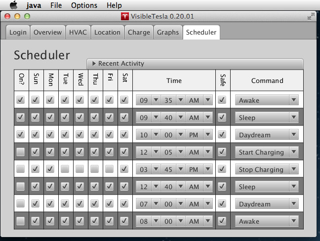 VisibleTesla App Scheduler