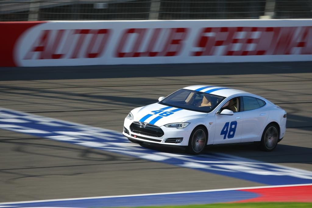 48 Tesla Racing on Nascar Track