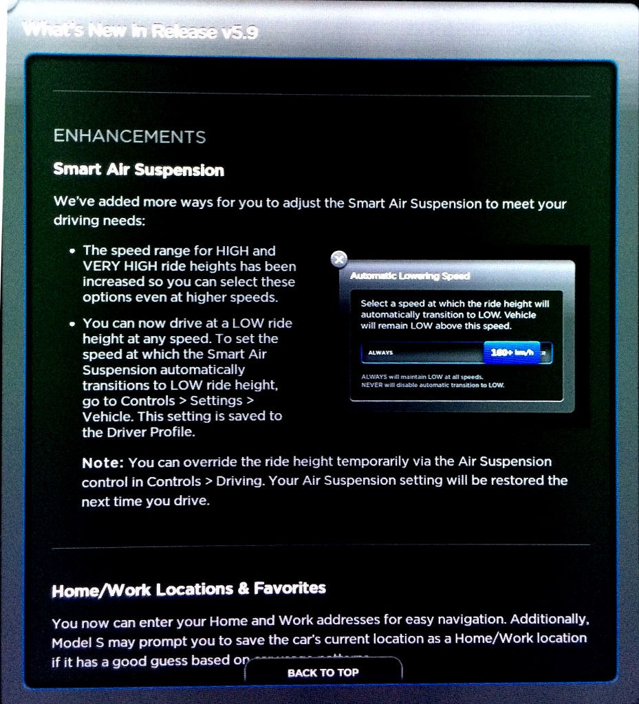 Tesla Firmware 5.9 Smart Air Suspension
