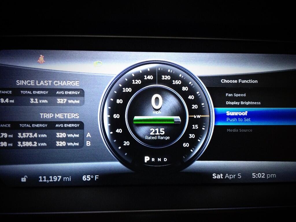 Tesla Firmware 5.9 150 mph Speedo