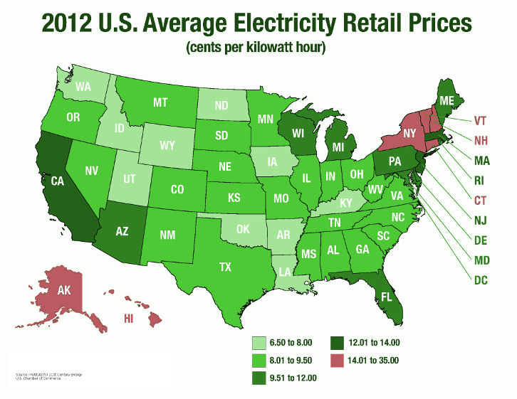 Electricity-Prices-by-State-Map