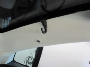 Tesla Model S Coat Hooks Installed