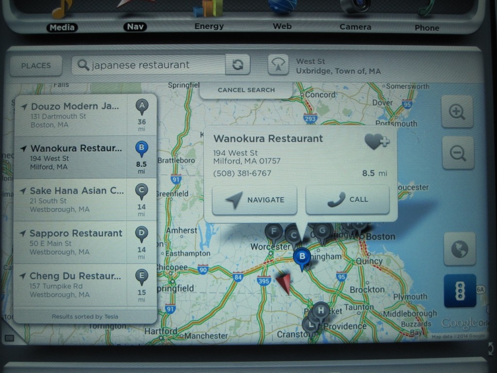 Tesla Navigation Controls