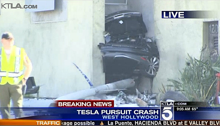 Stolen Tesla Model S sliced in half
