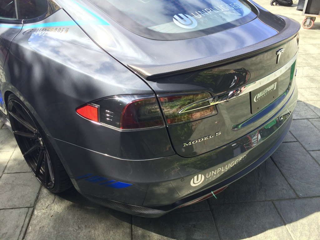 Tesla Model S aftermarket body kit spoiler by Unplugged Performance