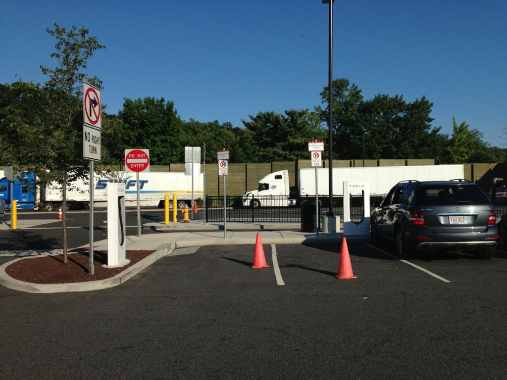 Tesla road trip - Supercharger cones