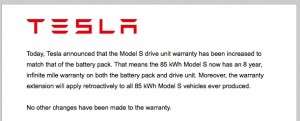 Tesla Infinite Warranty