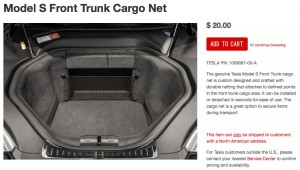 Tesla Frunk Cargo Net