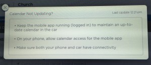 Tesla Calendar App sync time
