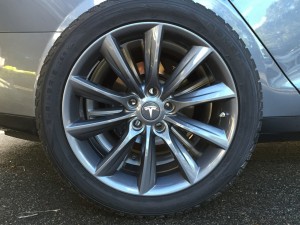 Tesla Model S Winter Tires on TST Wheels