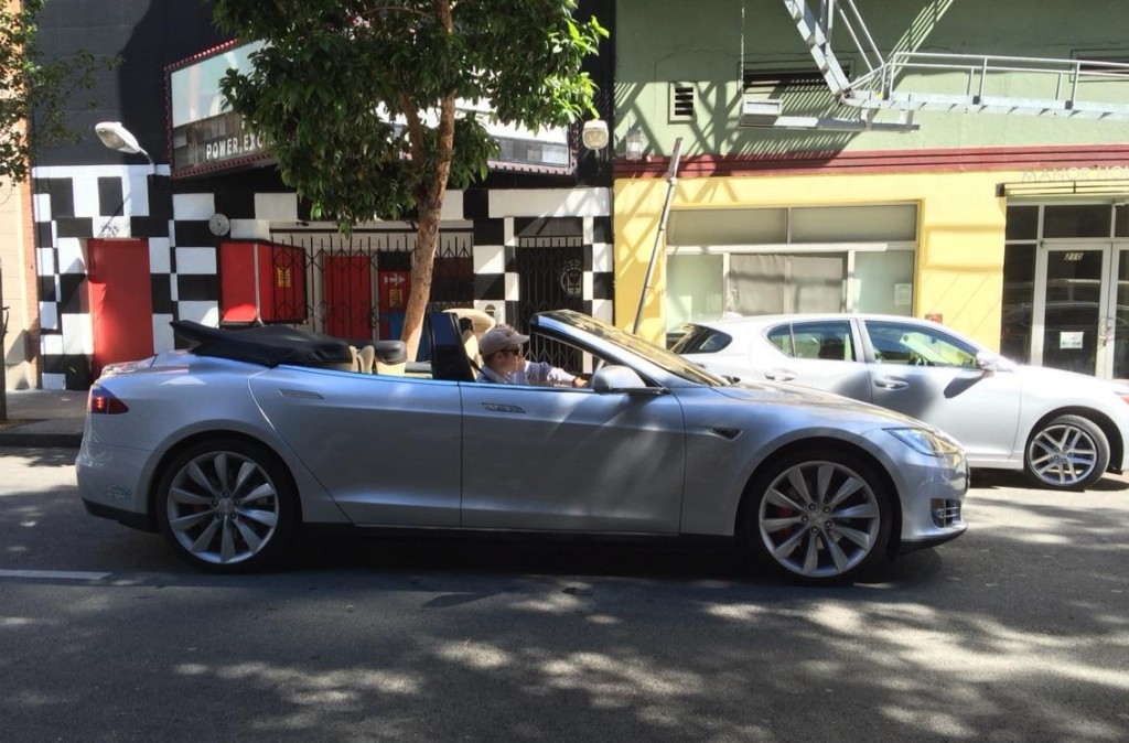 Tesla Model S convertible on the streets of San Francisco