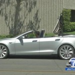 Tesla Model S convertible top down