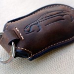 Rustic Leather Tesla Model S Key Fob Holder