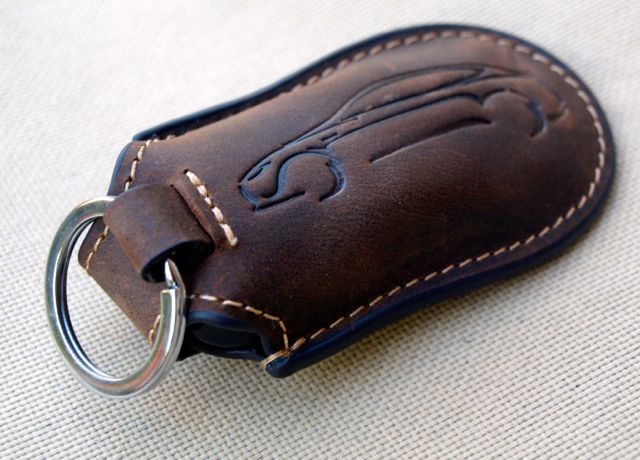 Car Key Fob Cover Genuine Leather For Tesla Model S/ X Keychain Bag Protecter
