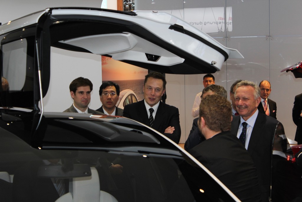Elon Musk Debuts the Tesla Model X at 2013 Detroit Auto Show [Source: 'chriSharek' via email submission]