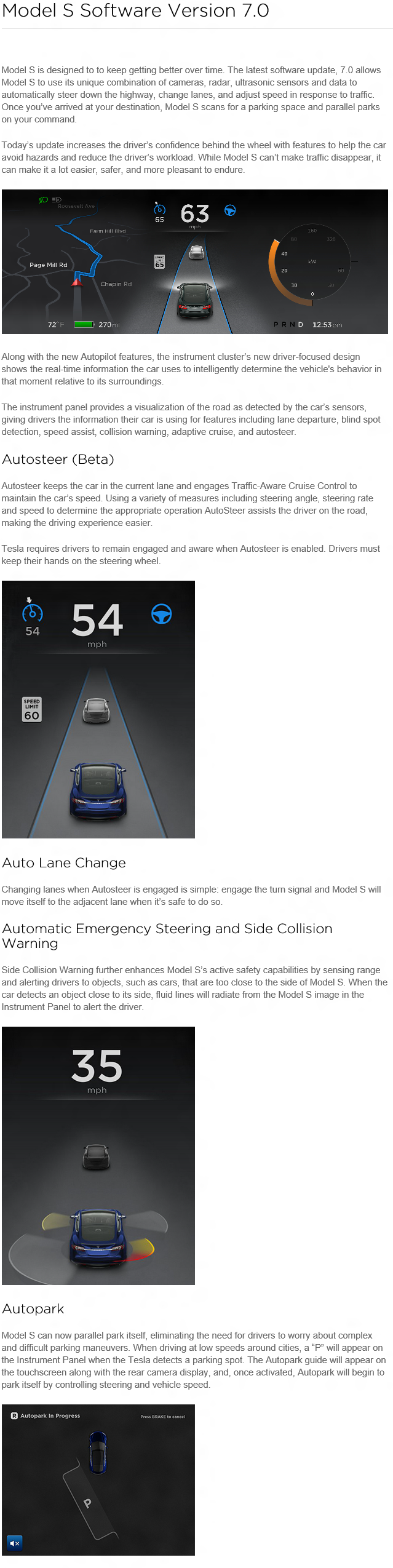 Tesla Model S Version 7.0 Release Notes