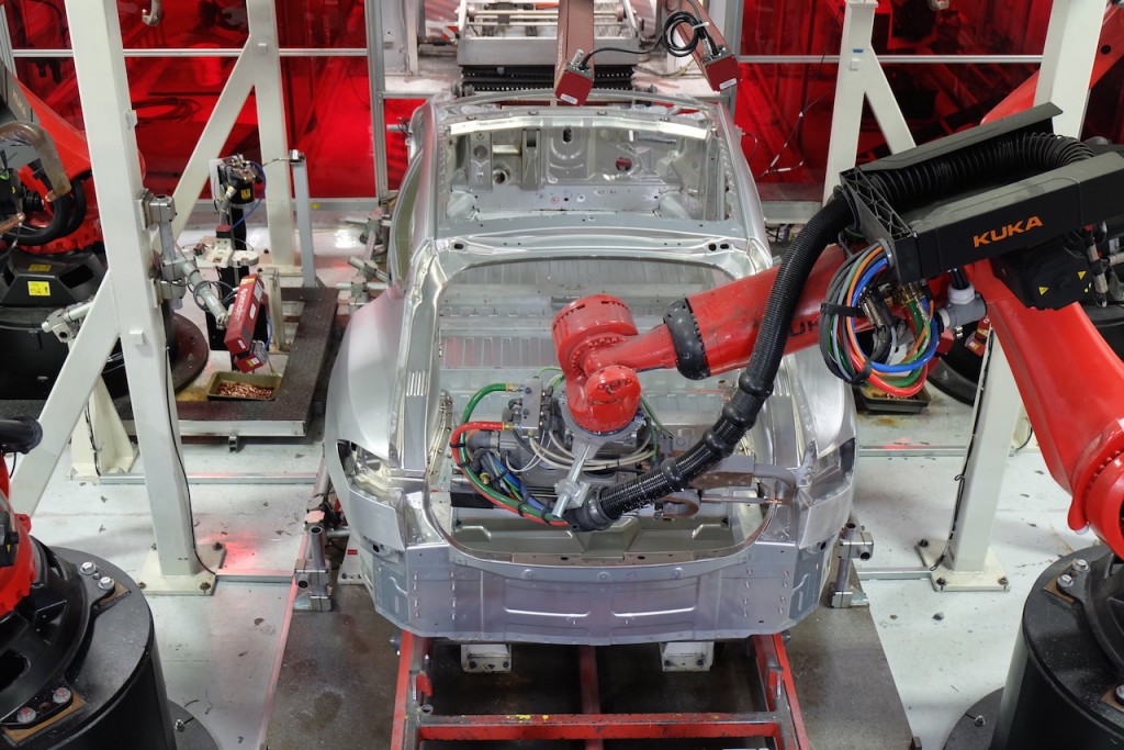 Tesla Kuka Robots Seen on Model X Production Line