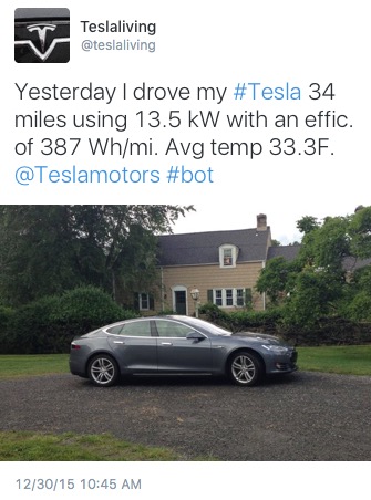 Daily mileage tweet using Tesla Mobile API