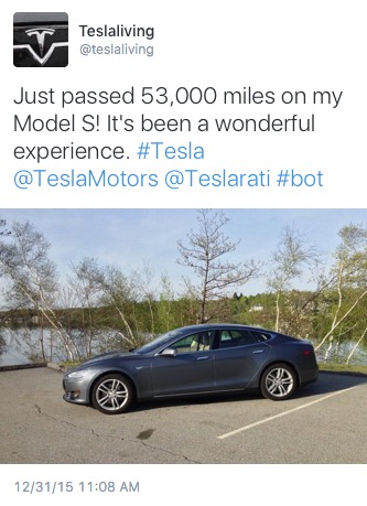 Major Mileage Twet using Tesla Mobile API