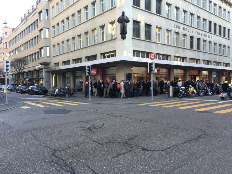 Model 3 line in Zurich