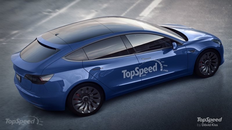 Tesla Model 3 hatchback rendition via TopSpeed