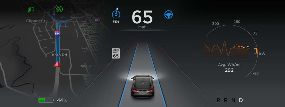 Tesla Autopilot screen