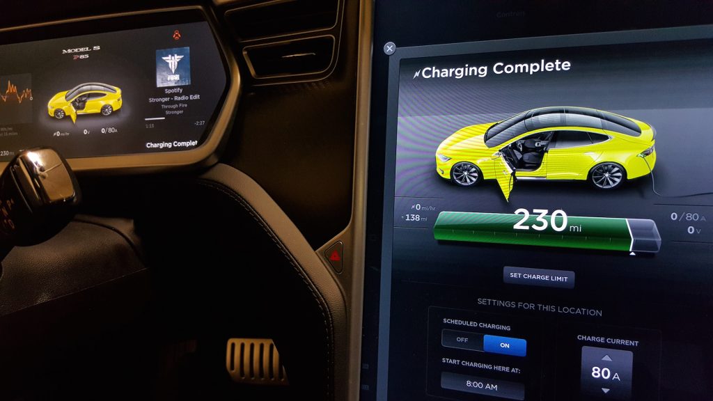 Yellow-Tesla-Model-S-Center-Touchscreen-Display