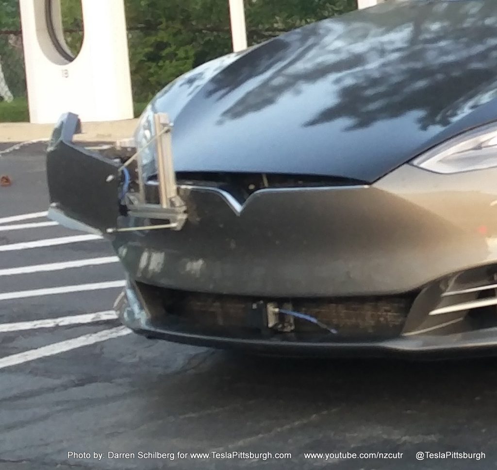 Tesla Model S mule with Autopilot 2.0 on new fascia