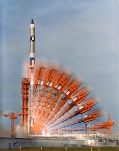 Gemini 10 launches using a modified TItan ICBM motor.