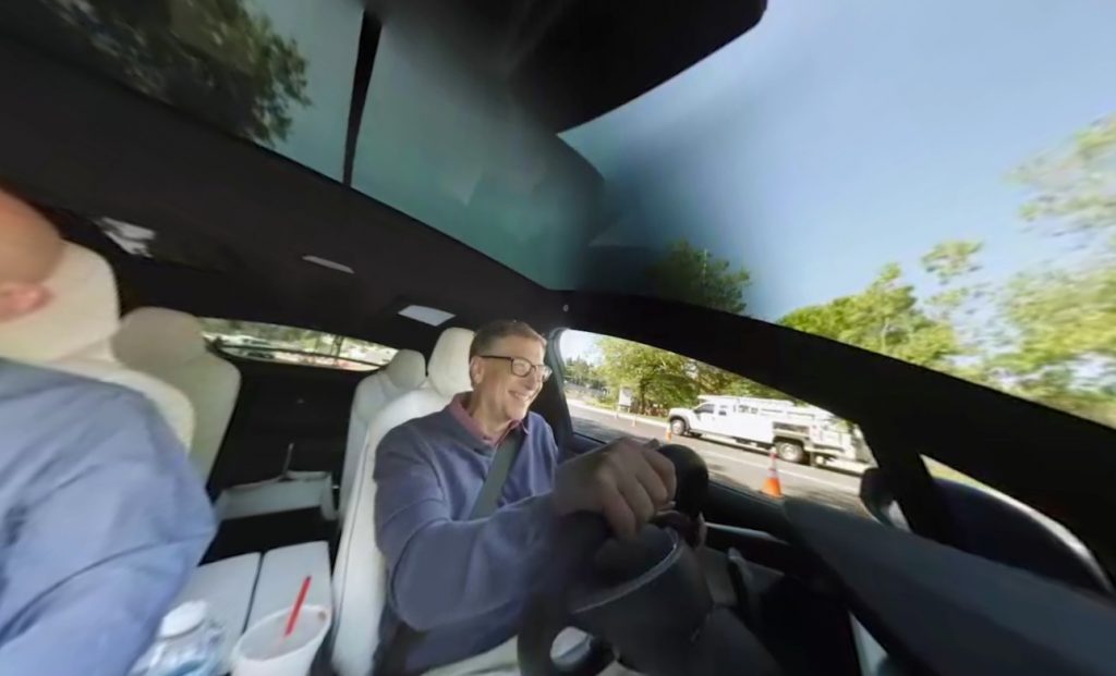 Bill-Gates-driving-blue-Tesla-Model-X