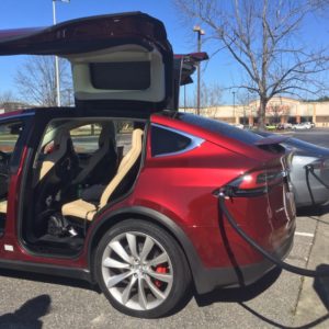 First Model X we saw in the wild at Lumberton, NC Supercharger
