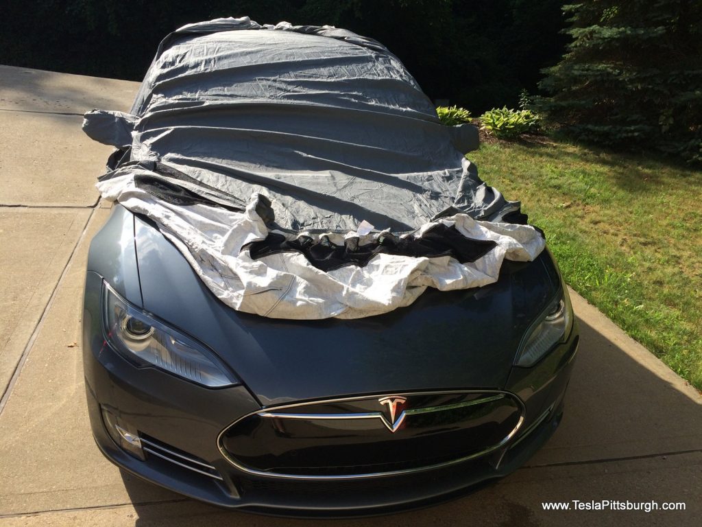Installing the Model S car cover