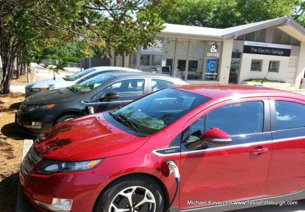 Chevy Volt charging at the Electric Garage