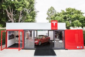 Tesla debuted its pop-up concept to the Hamptons in 2015, but now has a permanent store. 