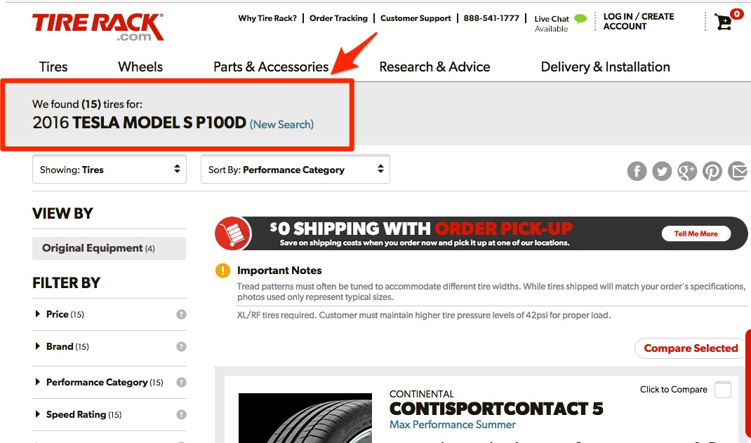 Tire Rack lists Tesla Model S P100D as vehicle selection option Tire Rack lists Tesla Model S P100D as vehicle selection option