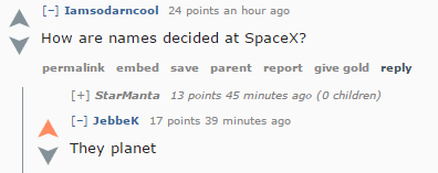 Funny comments on Elon Musk AMA.