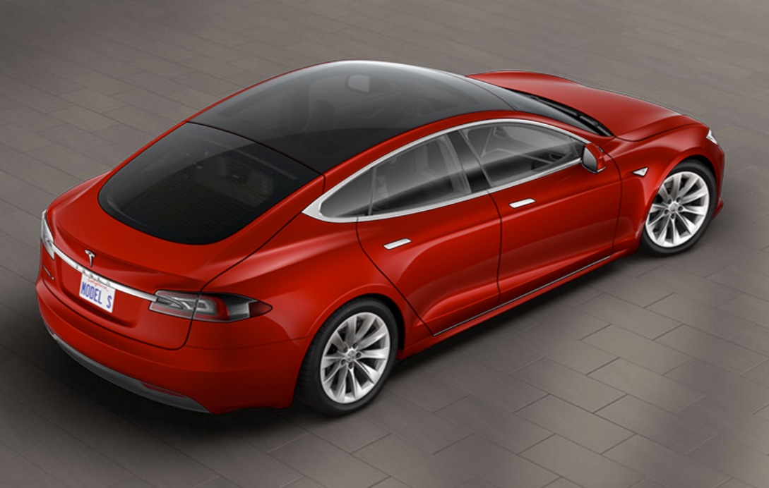 Multi-Coat Red Model S with Glass Roof