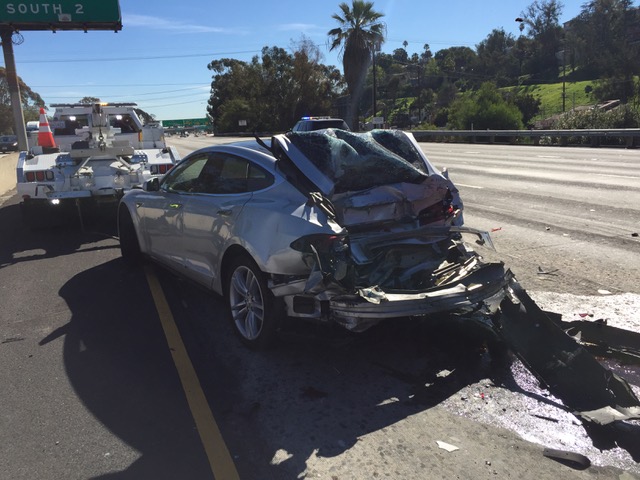 Model S rear end collision