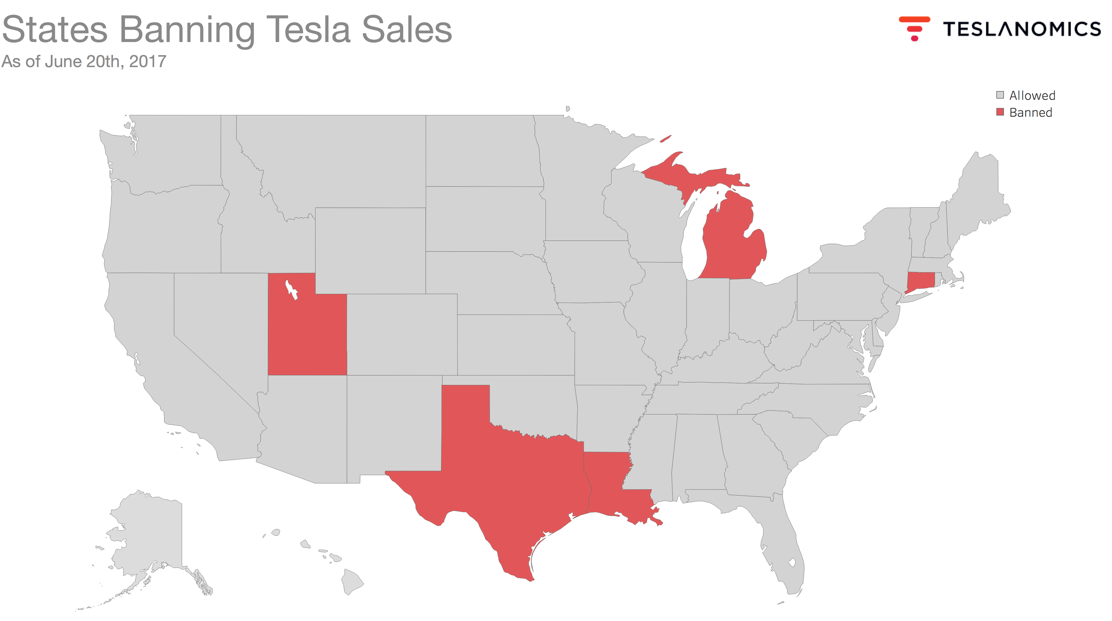 States banning Tesla sales stand to lose millions in tax revenue each year