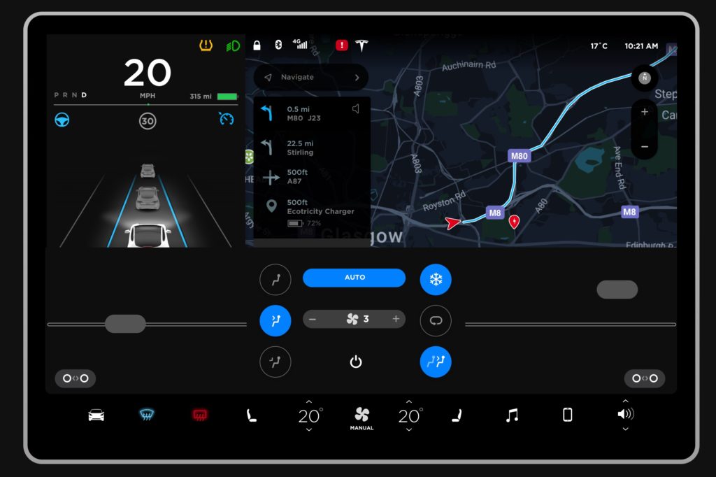 Tesla model 3 touchscreen