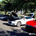 White Tesla Frunk Open