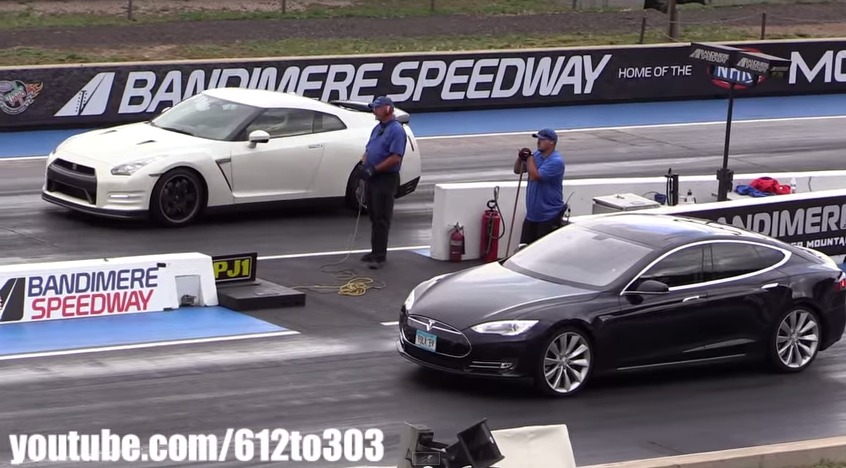 Tesla Model S Vs Nissan Gtr Drag Race