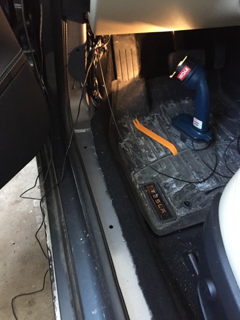 Footwell cover removed