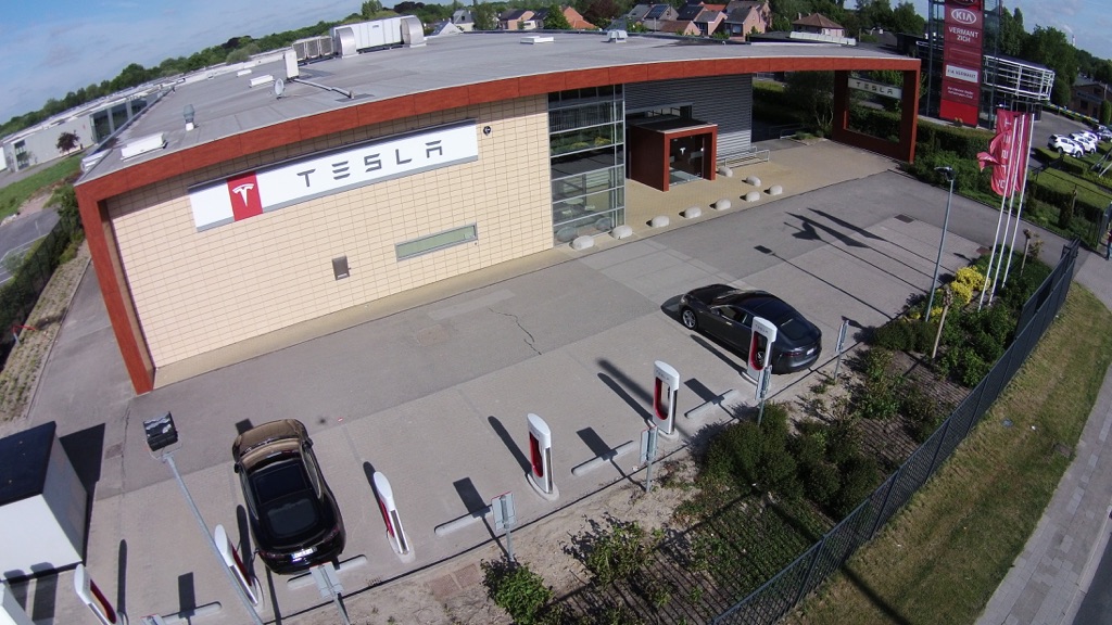 Tesla Supercharger in Antwerp-Aartselaar, Belgium