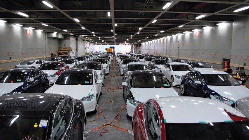 Teslas on LNG Ferry In Norway